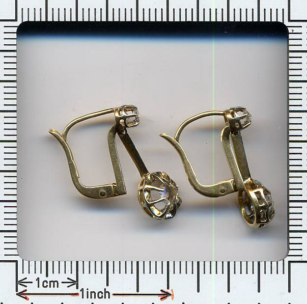 Diamond rose cut Art Deco earrings